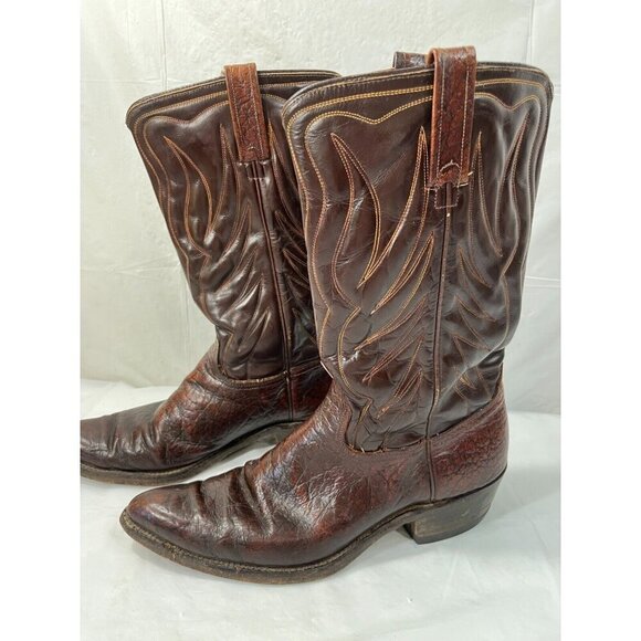 Vintage Acme Thunderbird Cowboy Boots Brown Men Size 9 - Picture 1 of 15